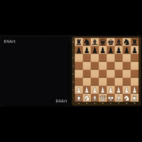 A chess game turning into a painting, stroke by stroke